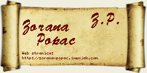 Zorana Popac vizit kartica